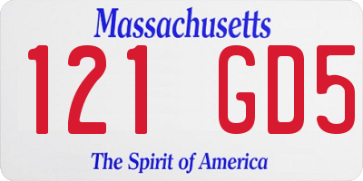 MA license plate 121GD5
