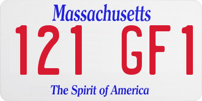 MA license plate 121GF1