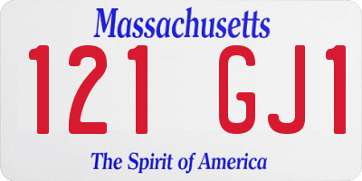 MA license plate 121GJ1