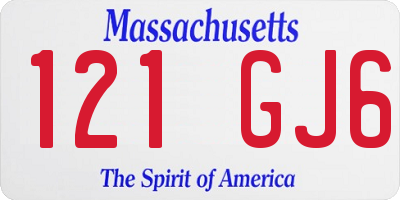MA license plate 121GJ6