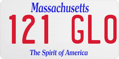MA license plate 121GL0