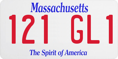 MA license plate 121GL1