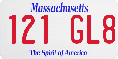 MA license plate 121GL8
