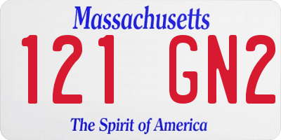 MA license plate 121GN2