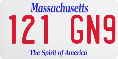 MA license plate 121GN9