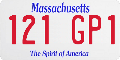 MA license plate 121GP1