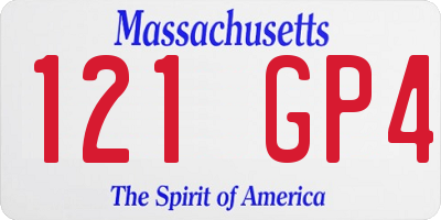 MA license plate 121GP4