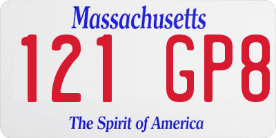 MA license plate 121GP8