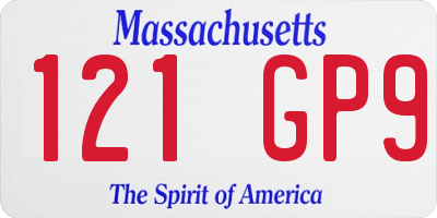 MA license plate 121GP9