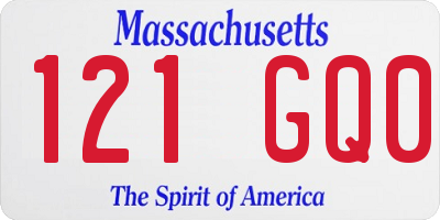 MA license plate 121GQ0