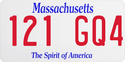 MA license plate 121GQ4