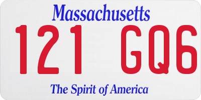 MA license plate 121GQ6