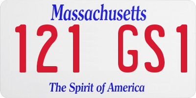 MA license plate 121GS1