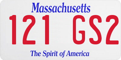 MA license plate 121GS2