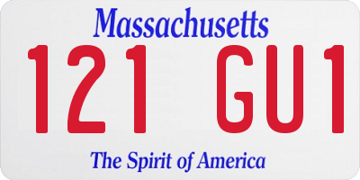 MA license plate 121GU1