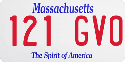 MA license plate 121GV0