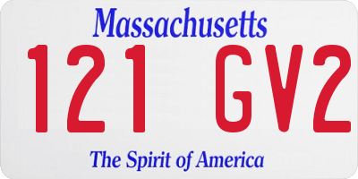 MA license plate 121GV2