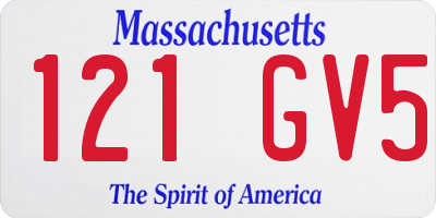 MA license plate 121GV5