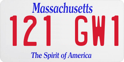MA license plate 121GW1