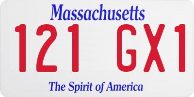 MA license plate 121GX1