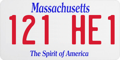 MA license plate 121HE1