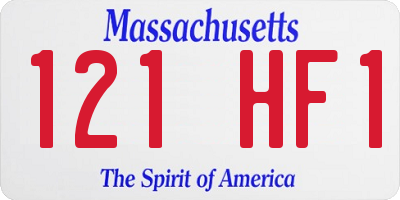 MA license plate 121HF1
