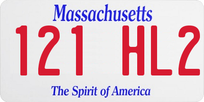 MA license plate 121HL2