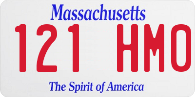 MA license plate 121HM0