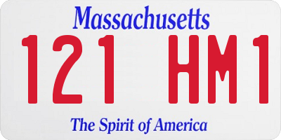 MA license plate 121HM1