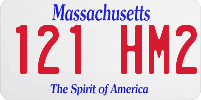 MA license plate 121HM2