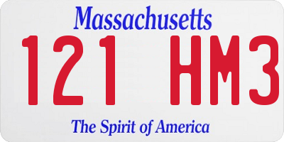 MA license plate 121HM3
