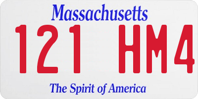 MA license plate 121HM4