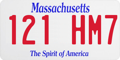MA license plate 121HM7