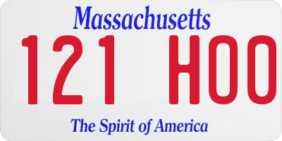 MA license plate 121HO0