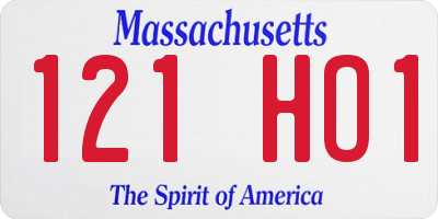 MA license plate 121HO1