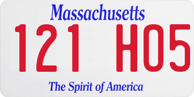 MA license plate 121HO5