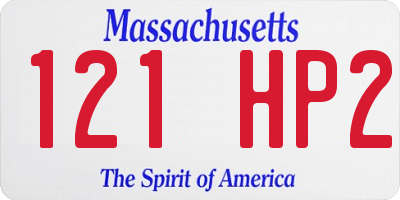 MA license plate 121HP2