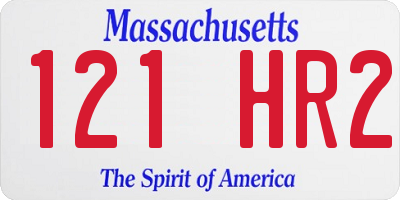 MA license plate 121HR2