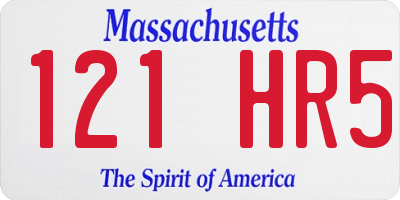 MA license plate 121HR5