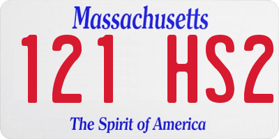 MA license plate 121HS2