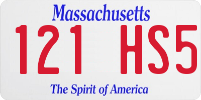 MA license plate 121HS5
