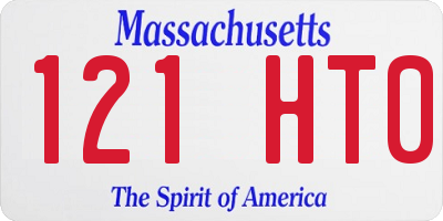 MA license plate 121HT0