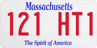 MA license plate 121HT1