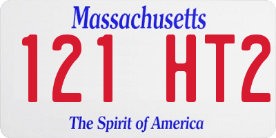 MA license plate 121HT2