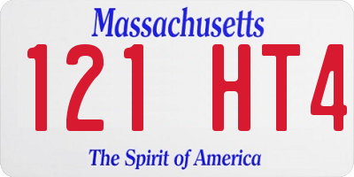 MA license plate 121HT4