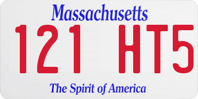 MA license plate 121HT5