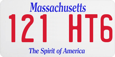 MA license plate 121HT6
