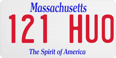 MA license plate 121HU0