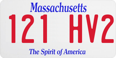 MA license plate 121HV2