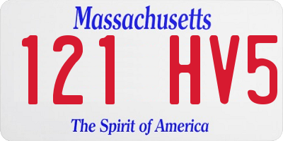 MA license plate 121HV5